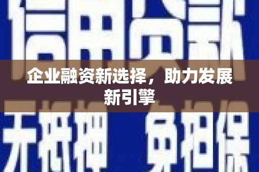 通霄企业融资新选择，助力发展新引擎