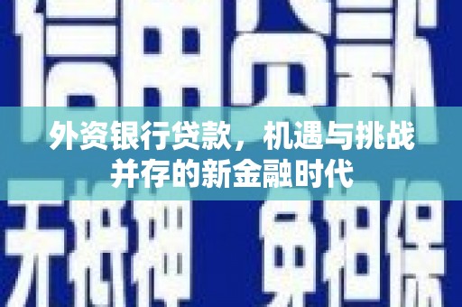 通霄外资银行贷款，机遇与挑战并存的新金融时代
