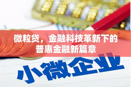 通霄微粒贷，金融科技革新下的普惠金融新篇章