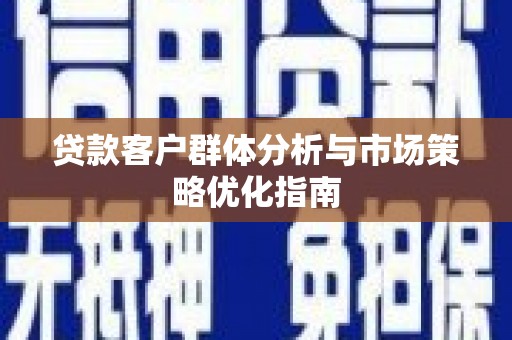 通霄贷款客户群体分析与市场策略优化指南
