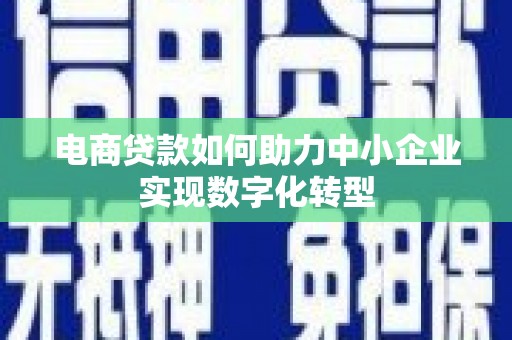 通霄电商贷款如何助力中小企业实现数字化转型