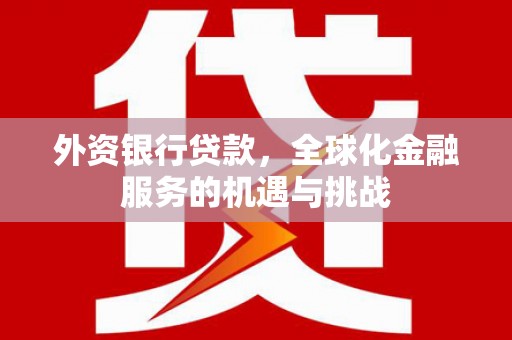 通霄外资银行贷款，全球化金融服务的机遇与挑战