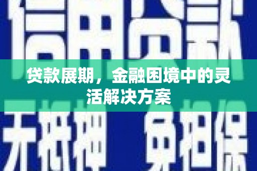 通霄贷款展期，金融困境中的灵活解决方案