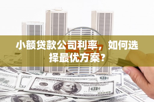 通霄小额贷款公司利率，如何选择最优方案？