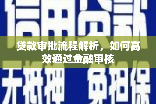 通霄贷款审批流程解析，如何高效通过金融审核