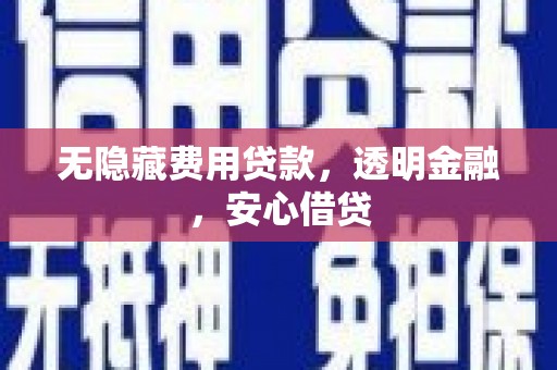 通霄无隐藏费用贷款，透明金融，安心借贷
