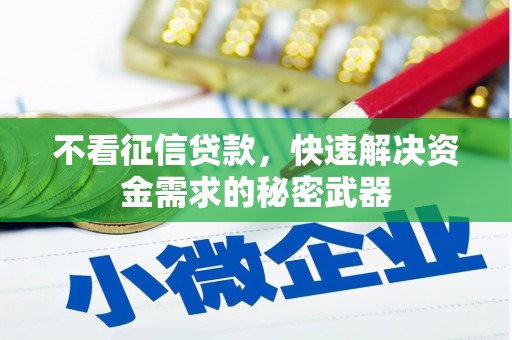 通霄不看征信贷款，快速解决资金需求的秘密武器